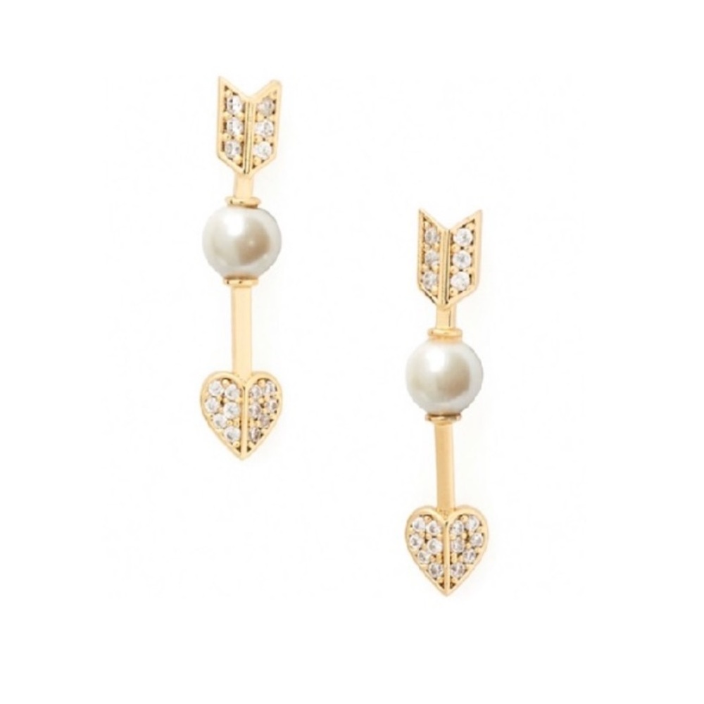 $48 Kate Spade love game arrow earpins heart earrings